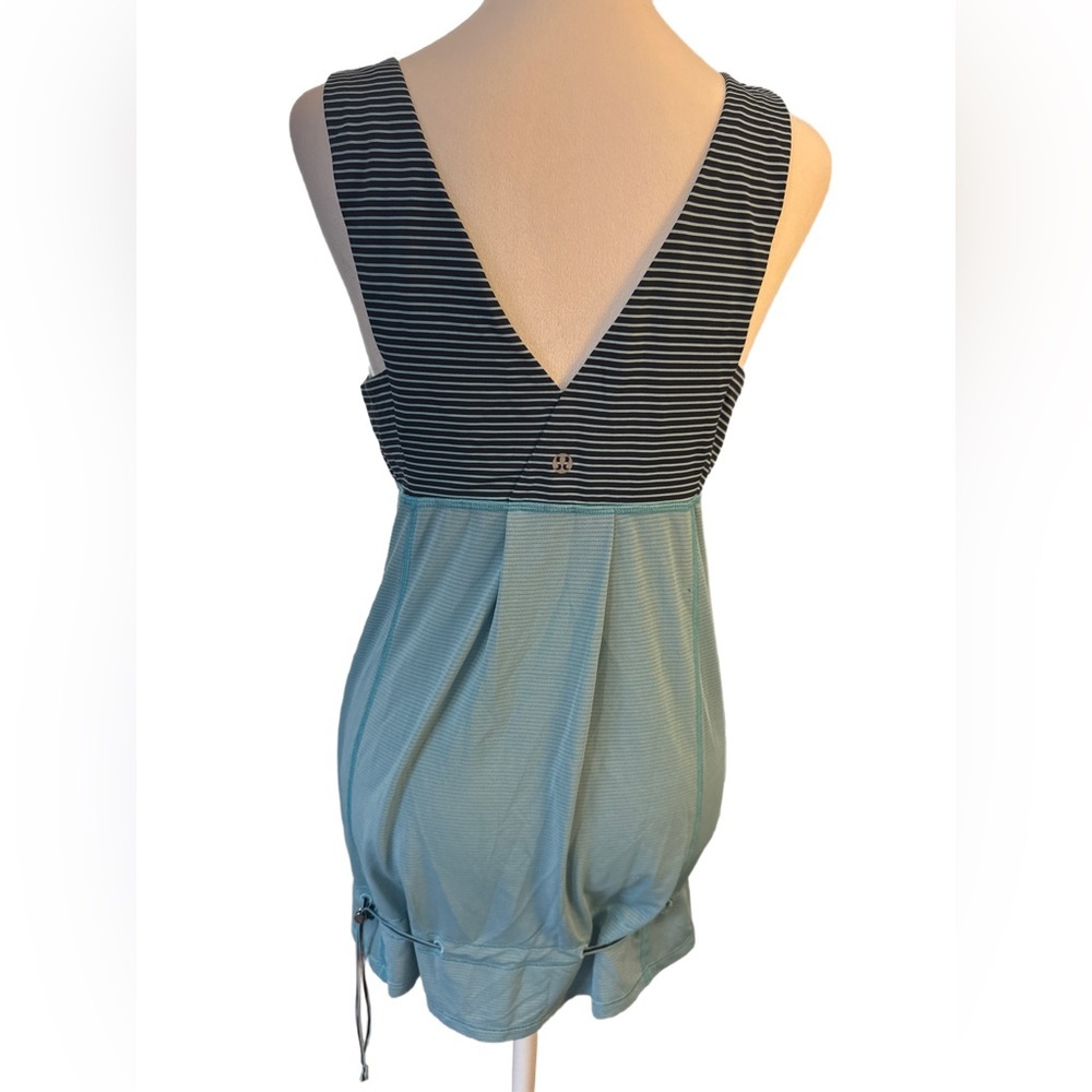 Lululemon Cinch Waist Strip Tank Top 8 Blue - Picture 2 of 4